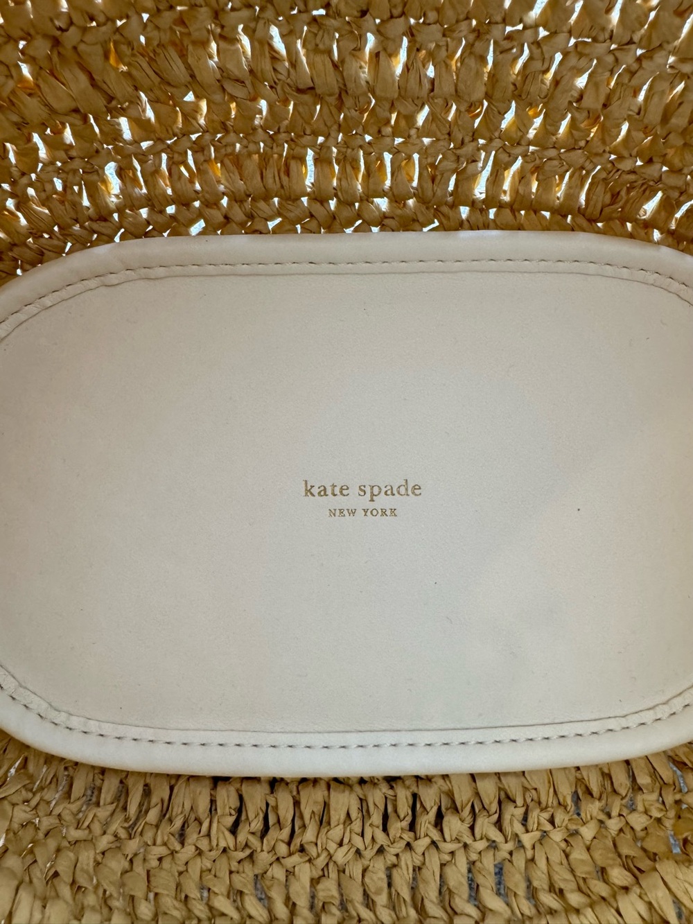 Kate Spade Deco Straw Small Tulip Tote Bag Natural Cream - Picture 14 of 16